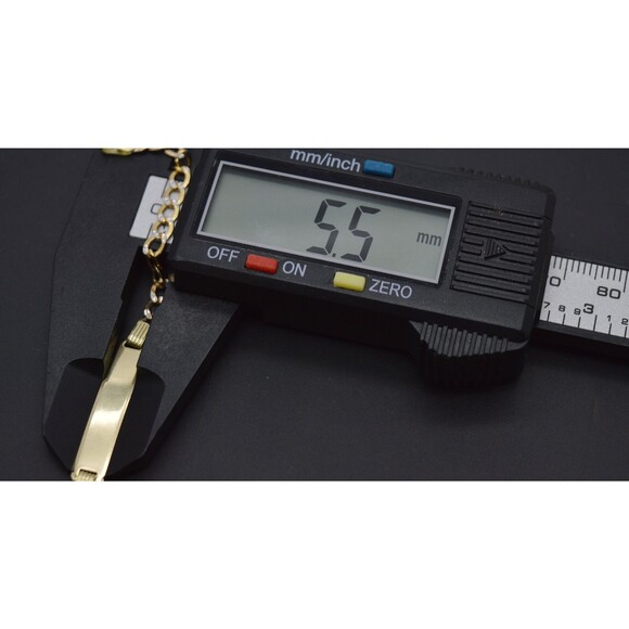 REAL 10K Yellow Gold 6" ID Curb baby Childrens Link Bracelet + Engraving 2.4gr - Picture 5 of 6